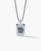 VIRGO MINI ZODIAC Dog Tag Silver Pendant