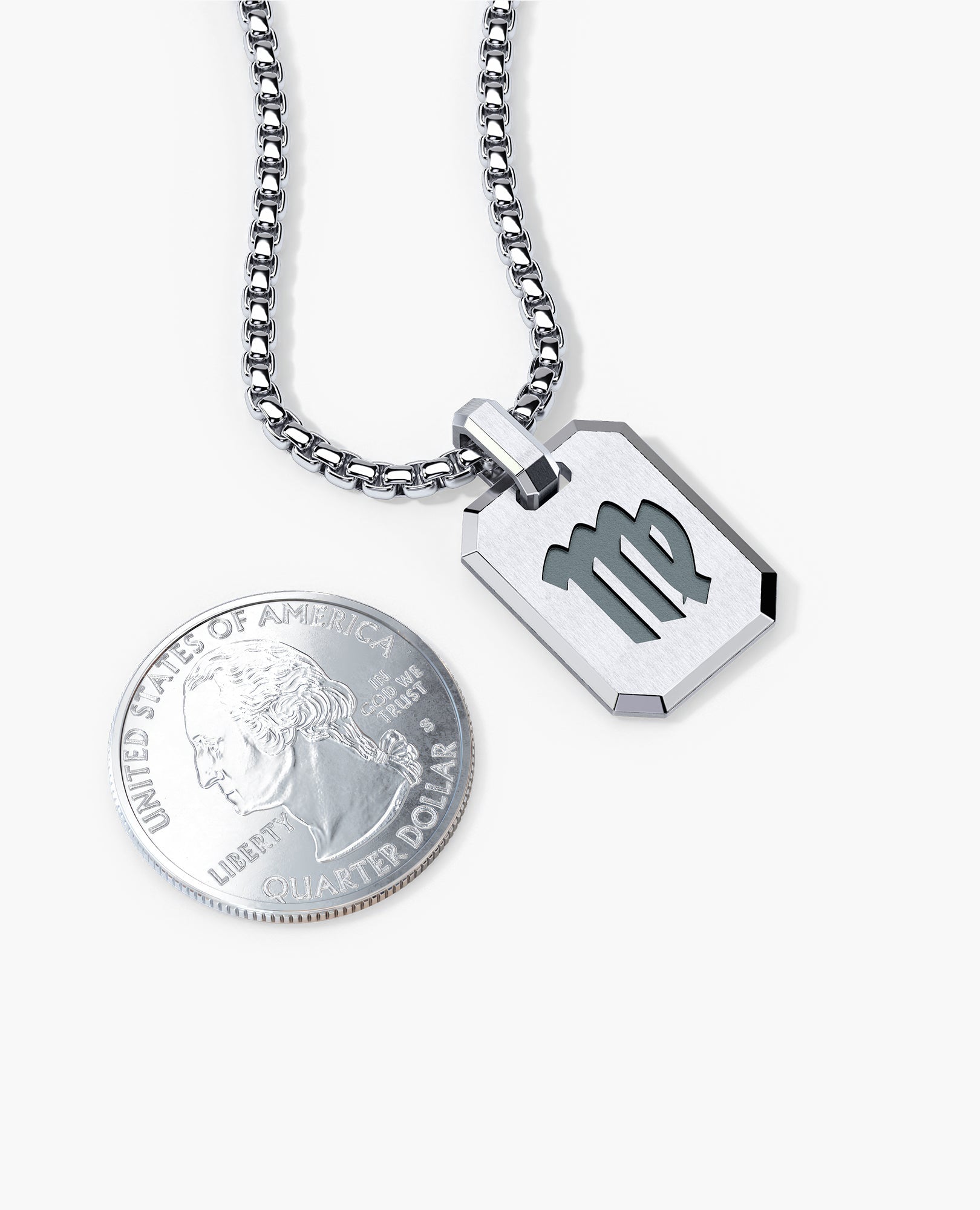 VIRGO MINI ZODIAC Dog Tag Silver Pendant
