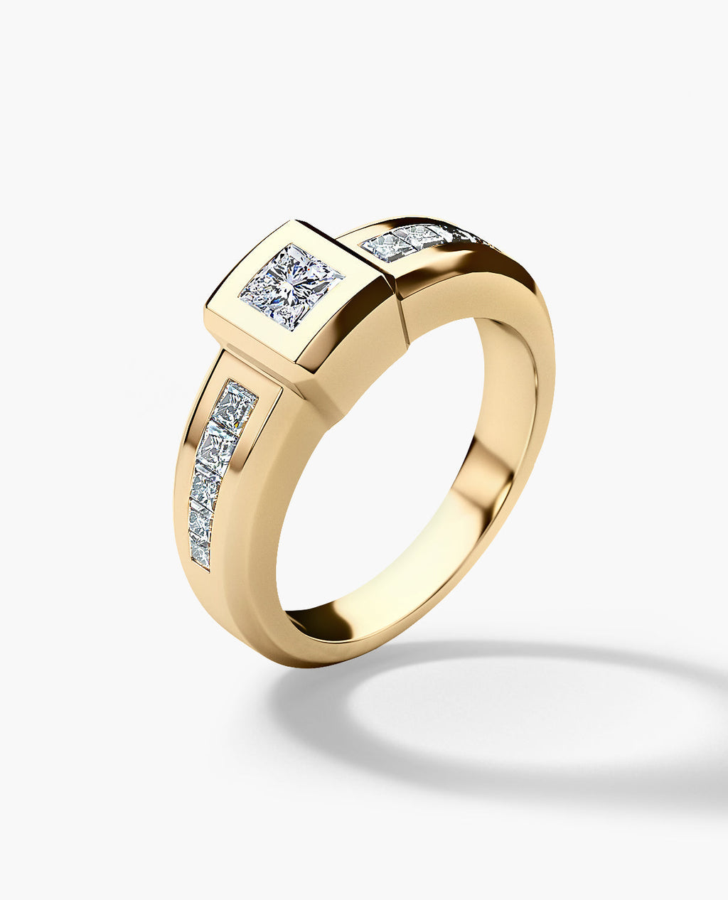 VULTURE Comfort Fit Men's Gold Solitaire Engagement Ring with 1.00ct Diamonds