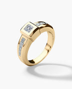VULTURE Comfort Fit Men's Gold Solitaire Engagement Ring with 1.00ct Diamonds