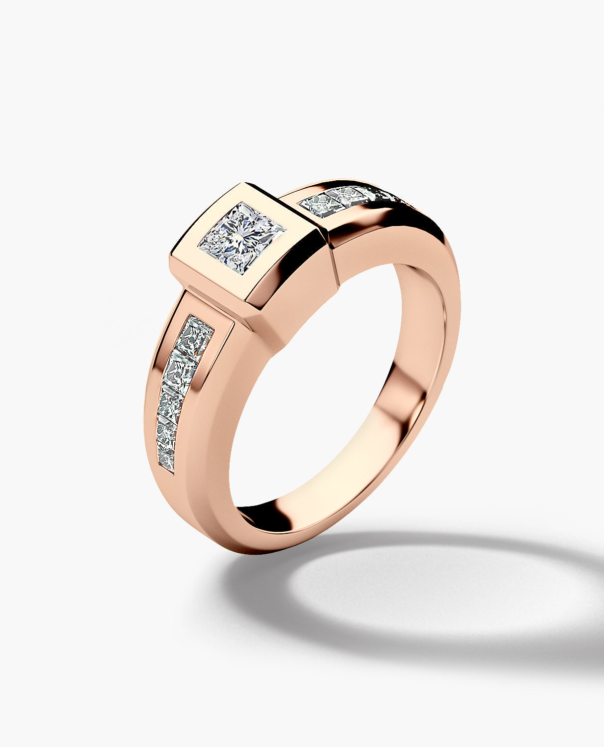 VULTURE Comfort Fit Men's Gold Solitaire Engagement Ring with 1.00ct Diamonds