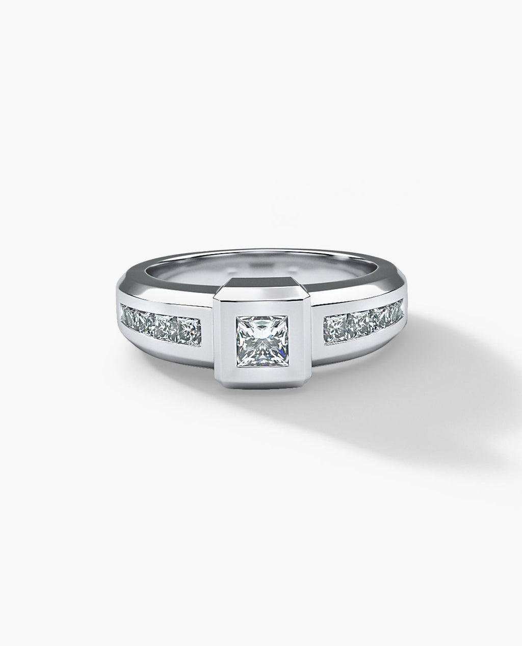 VULTURE Comfort Fit Men's Gold Solitaire Engagement Ring with 1.00ct Diamonds