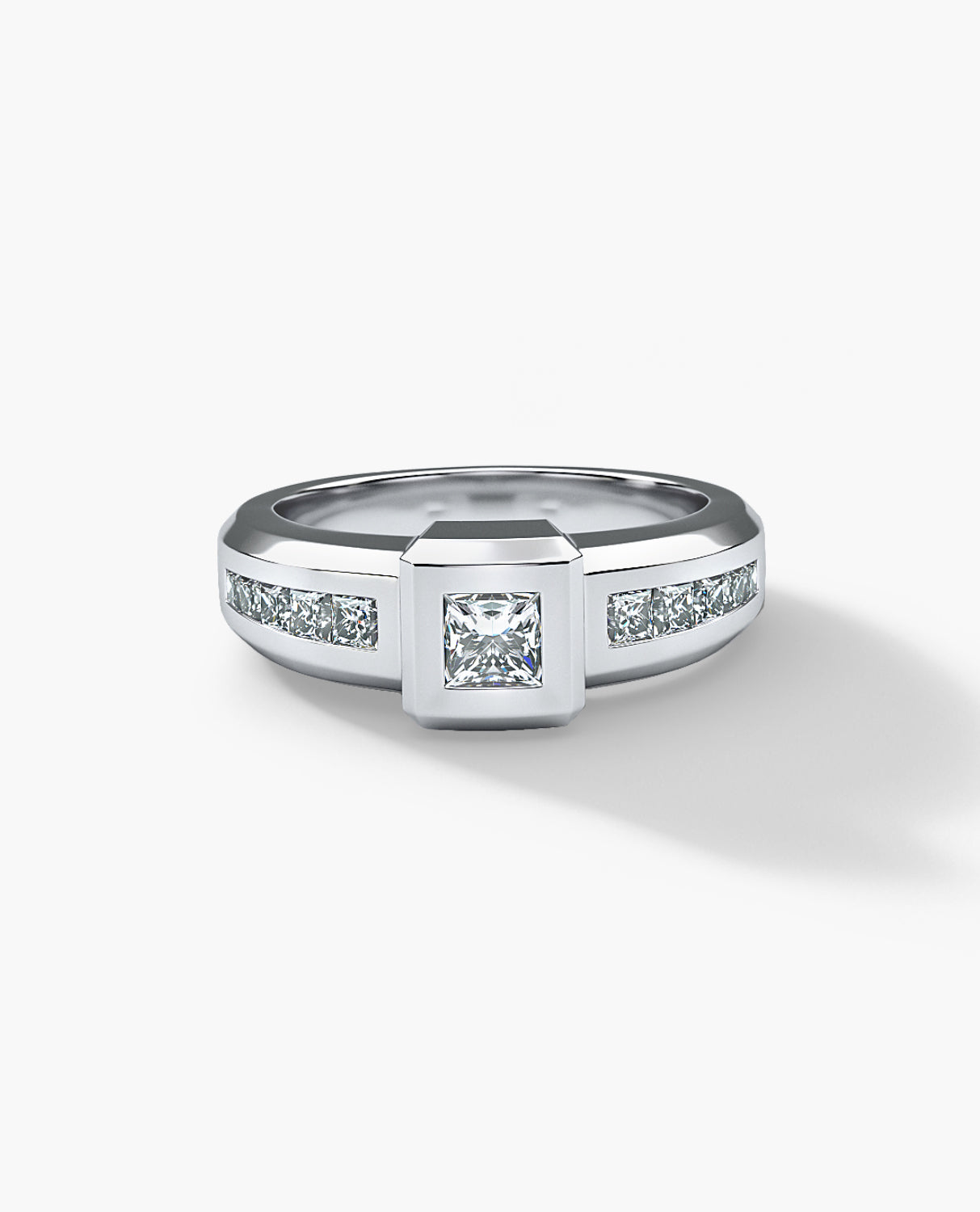 VULTURE Comfort Fit Men's Gold Solitaire Engagement Ring with 1.00ct Diamonds