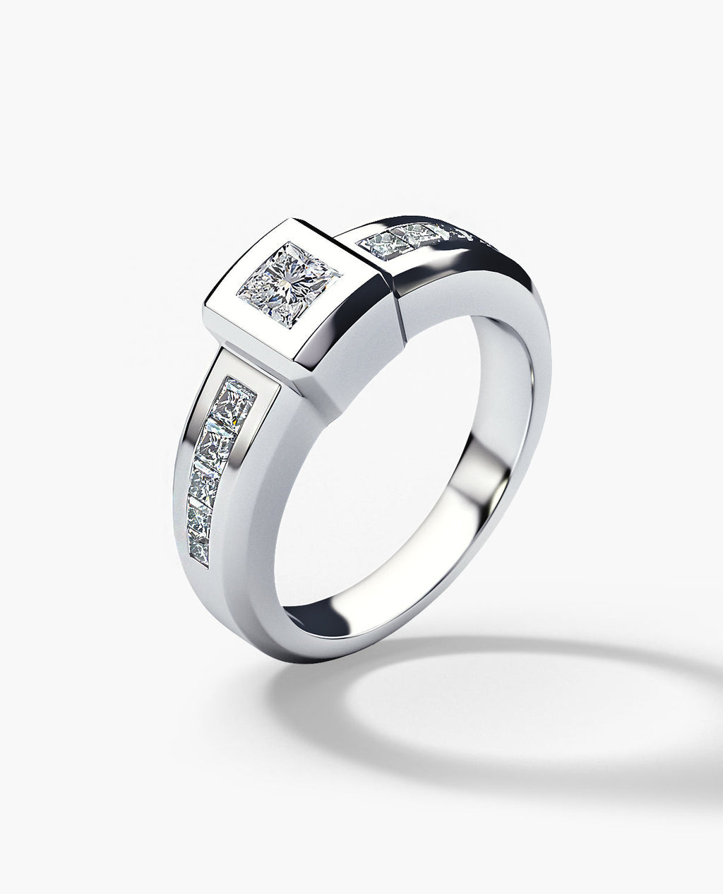 VULTURE Comfort Fit Men's Gold Solitaire Engagement Ring with 1.00ct Diamonds