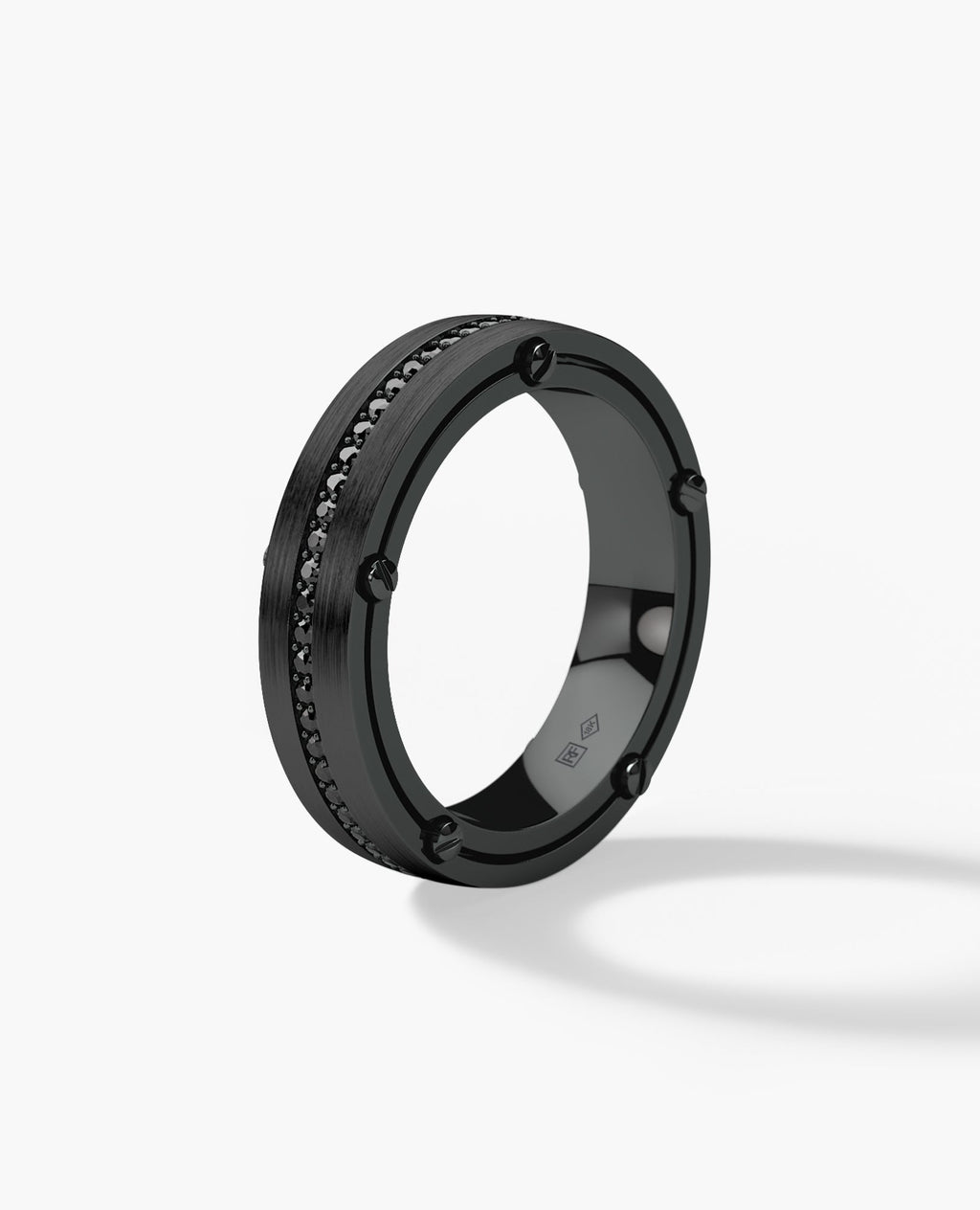 FRANKLIN Comfort Fit EverBlak Black Gold Ring with 0.50ct Black Diamonds - 5mm