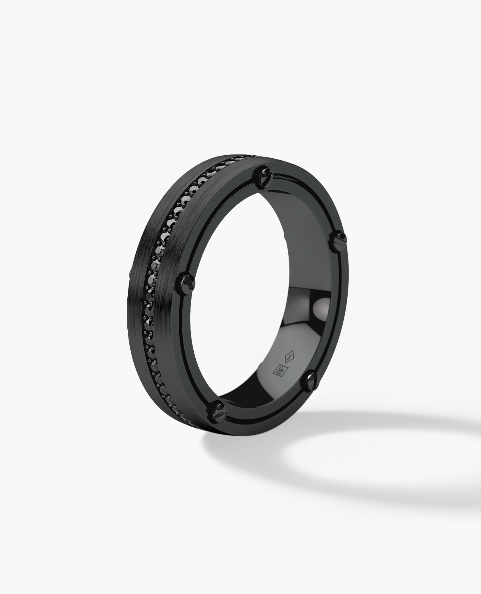 FRANKLIN Comfort Fit EverBlak Black Gold Ring with 0.50ct Black Diamonds - 5mm