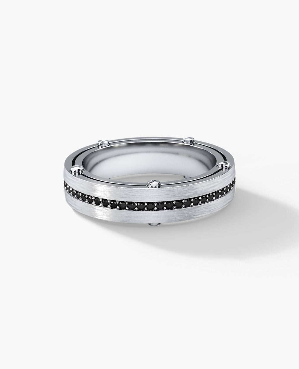 FRANKLIN Comfort Fit Gold Ring with 0.50ct Black Diamonds - 5mm