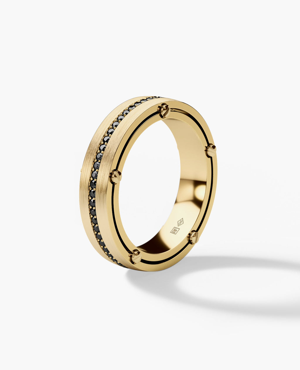 FRANKLIN Comfort Fit Gold Ring with 0.50ct Black Diamonds - 5mm - Ring 2