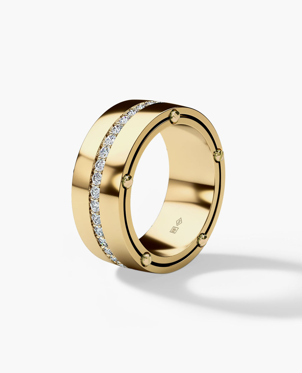 FRANKLIN Comfort Fit Gold Ring with 1.00ct Diamonds - 10mm