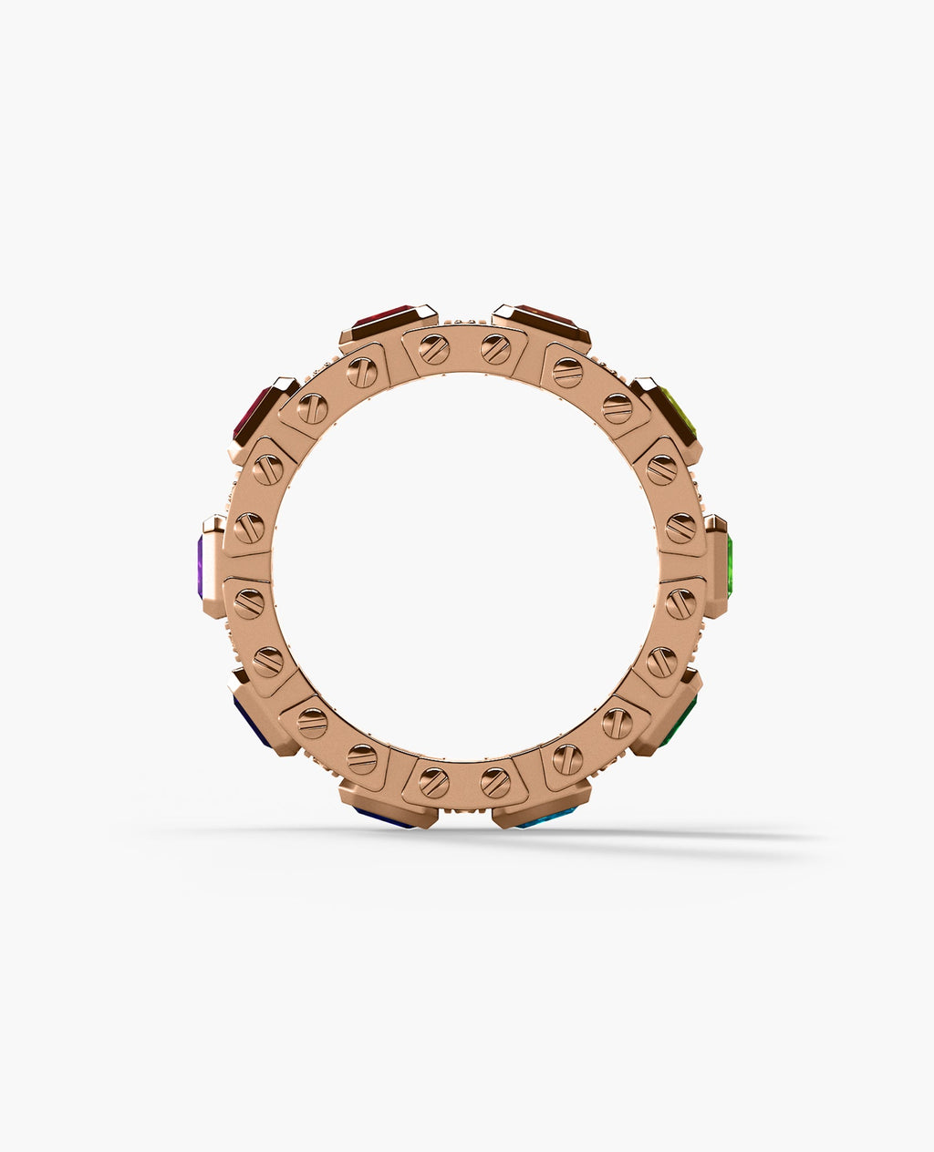 LA PAZ Gold Ring with 4.70ct Multi Color Sapphires and Diamonds