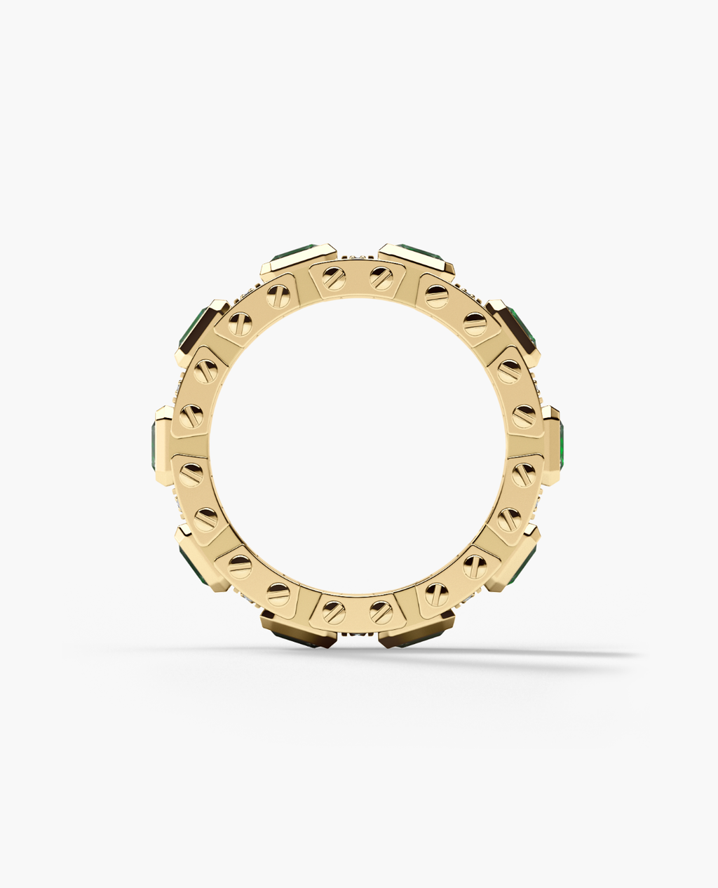 LA PAZ Gold Ring with 4.70ct Emeralds and Diamonds