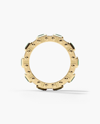LA PAZ Gold Ring with 4.70ct Emeralds and Diamonds