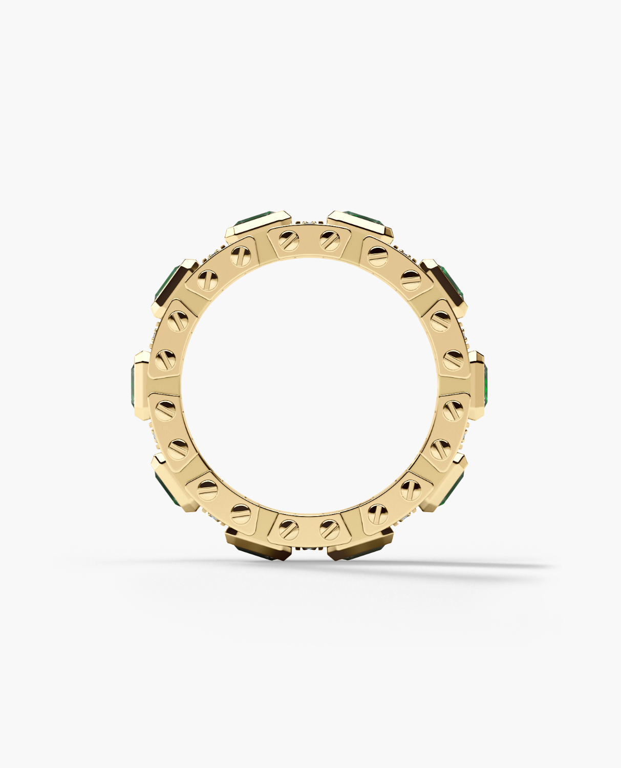LA PAZ Gold Ring with 4.70ct Emeralds and Diamonds