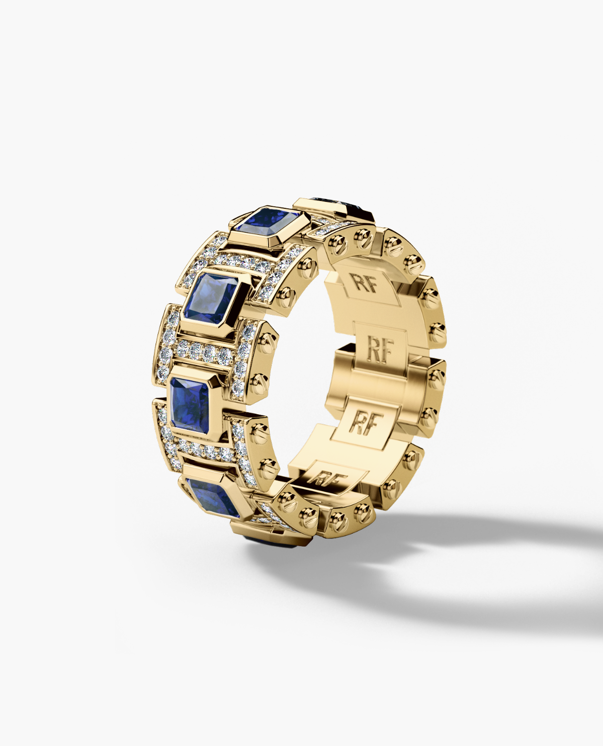 LA PAZ Gold Ring with 4.70ct Sapphires and Diamonds