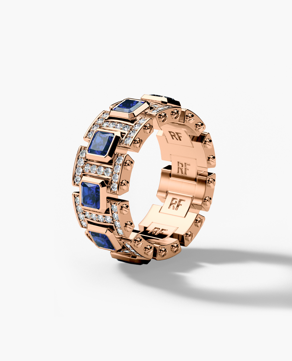 LA PAZ Gold Ring with 4.70ct Sapphires and Diamonds