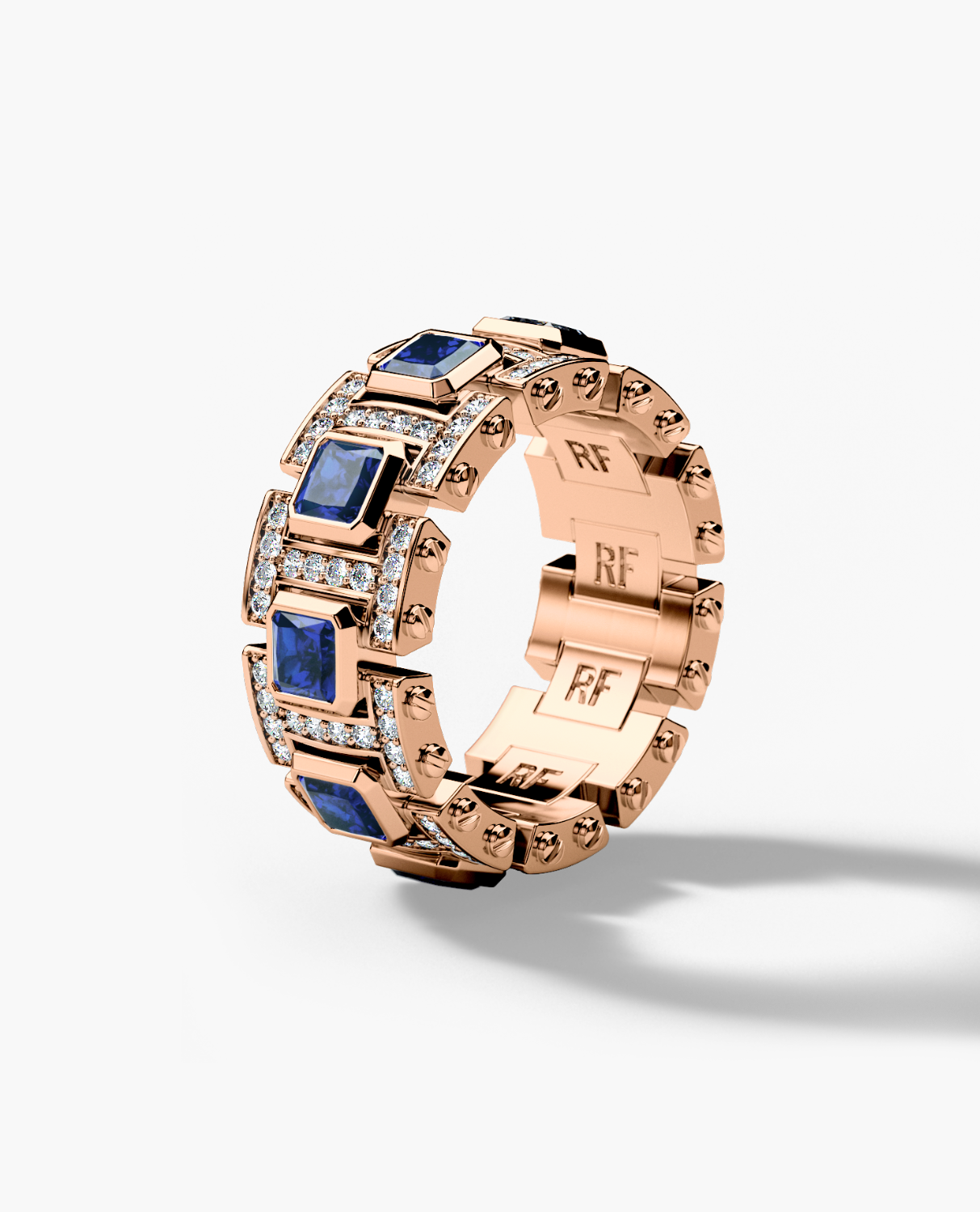 LA PAZ Gold Ring with 4.70ct Sapphires and Diamonds