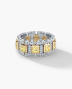 LA PAZ Two-Tone Gold Ring with 4.70ct Yellow and White Diamonds