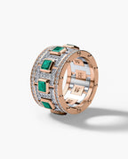LA PAZ Two-Tone Gold Ring with 5.75ct Emeralds and Diamonds