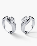VULTURE Gold Matching Diamond Solitaire Ring Set