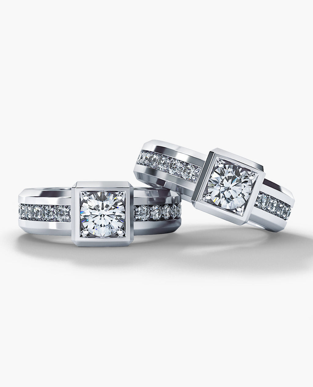 VULTURE Gold Matching Diamond Solitaire Wedding Band Set