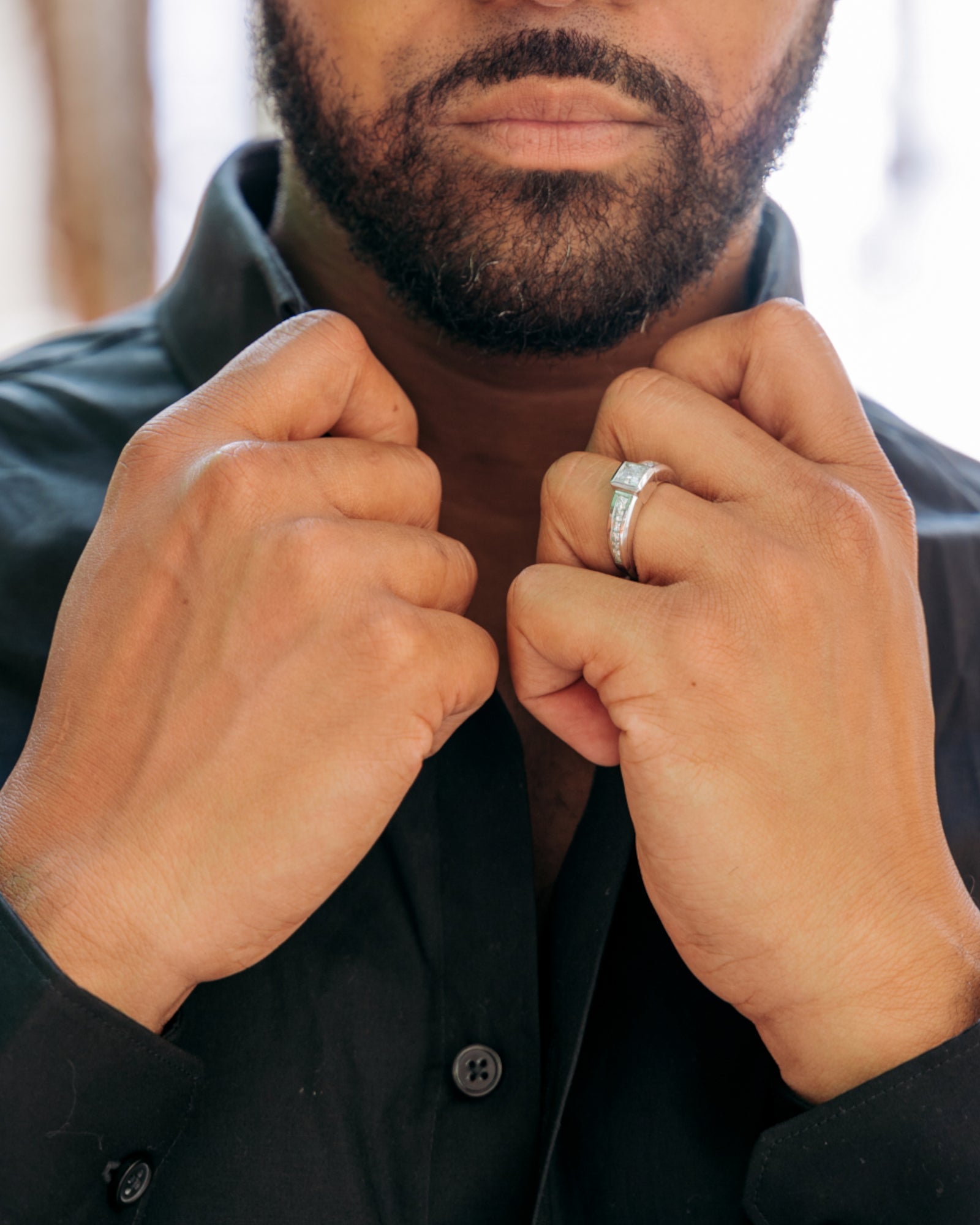 VULTURE Comfort Fit Men's Gold Solitaire Engagement Ring with 2.10ct Diamonds