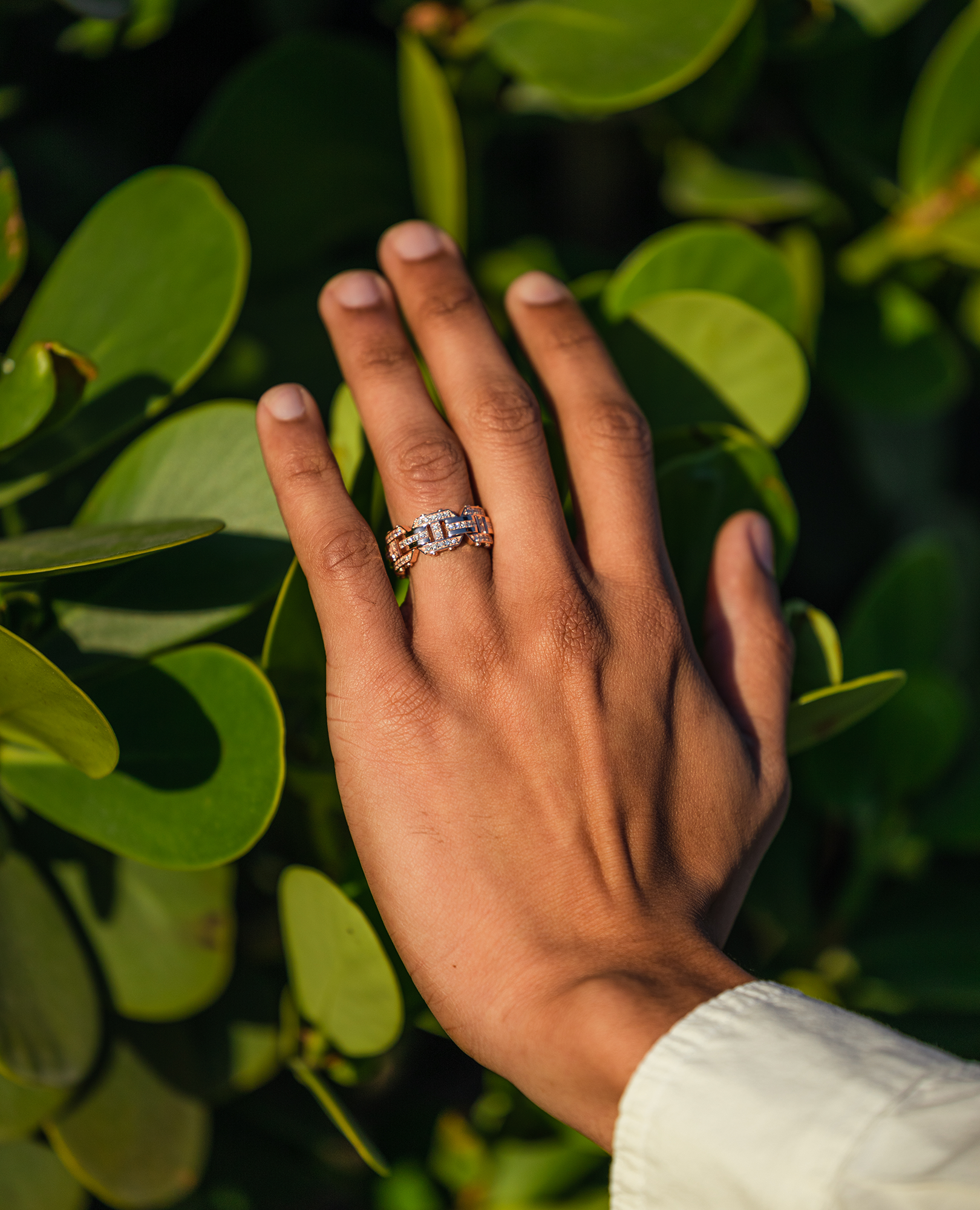 BRIGGS Diamond Matching Wedding Band Set in Gold and Platinum