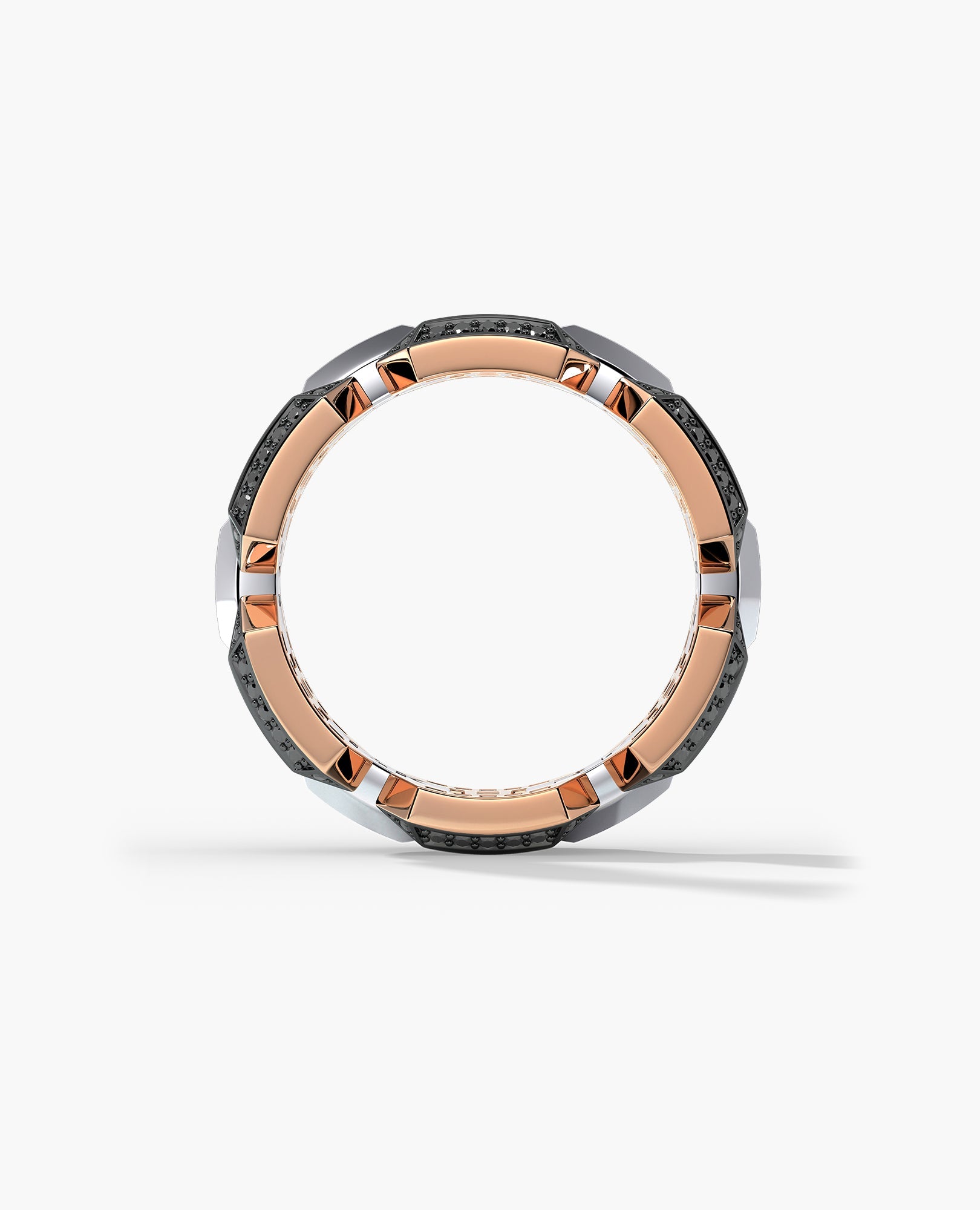 BRIGGS EDGE Two-Tone Gold Ring with 0.75ct Black Diamonds