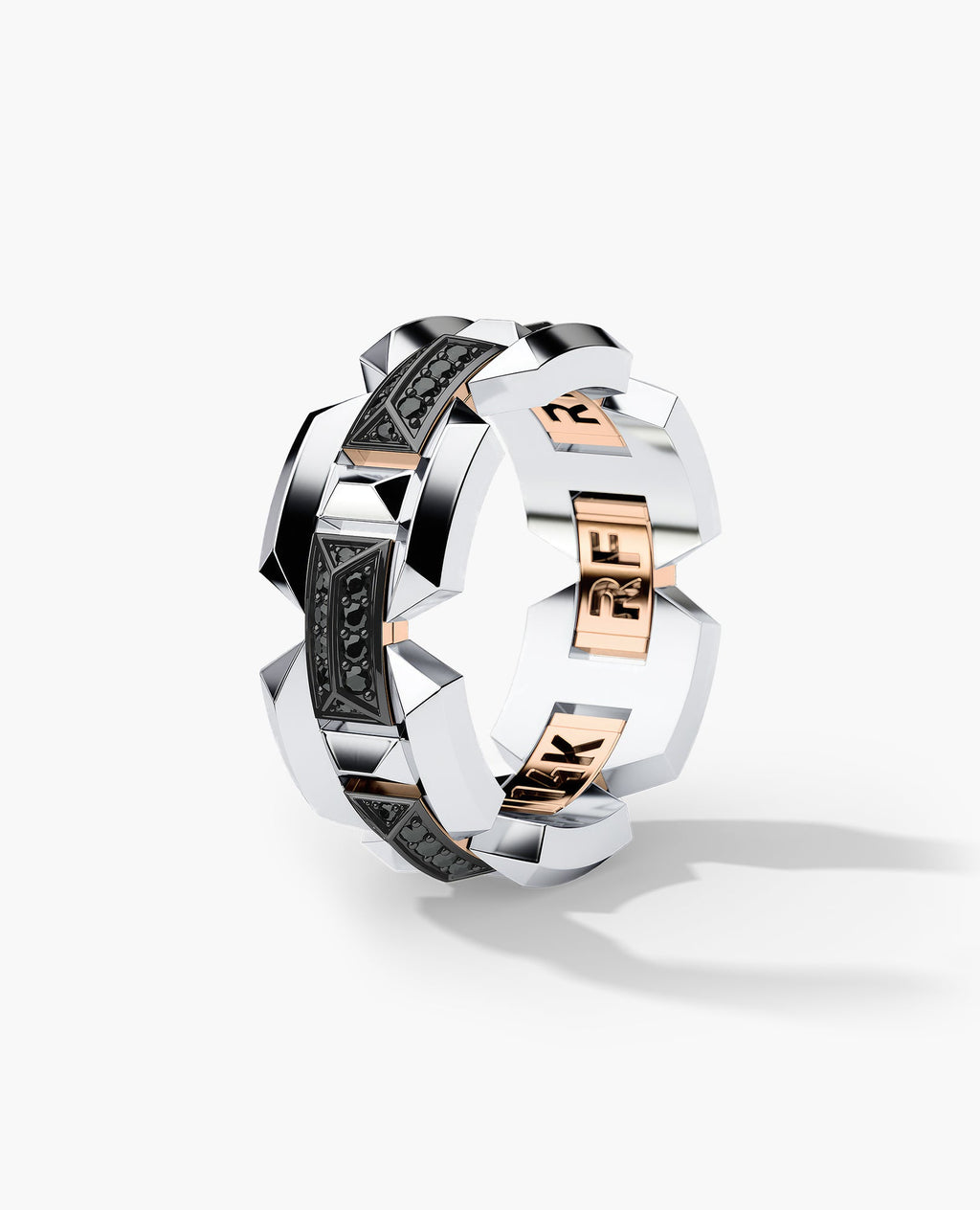 BRIGGS EDGE Two-Tone Gold Ring with 0.50ct Black Diamonds