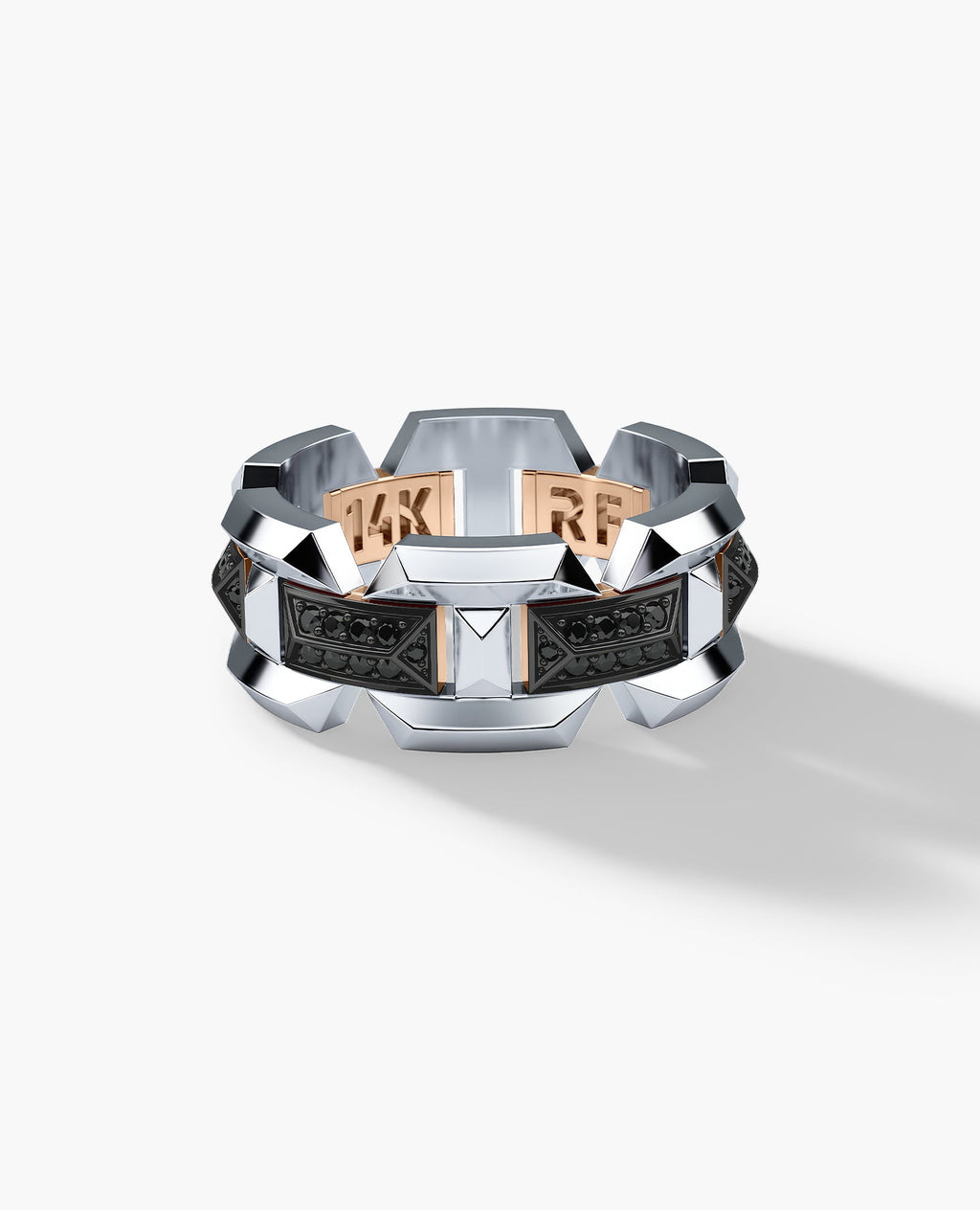 BRIGGS EDGE Two-Tone Gold Ring with 0.50ct Black Diamonds