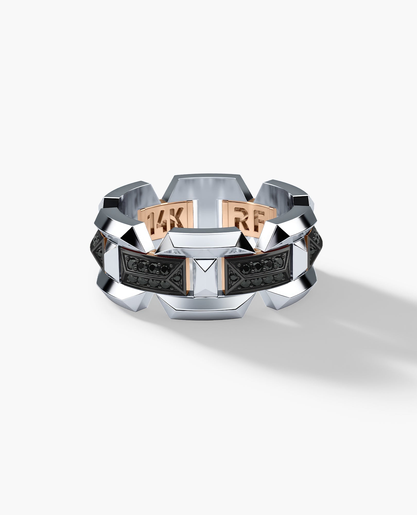 BRIGGS EDGE Two-Tone Gold Ring with 0.50ct Black Diamonds