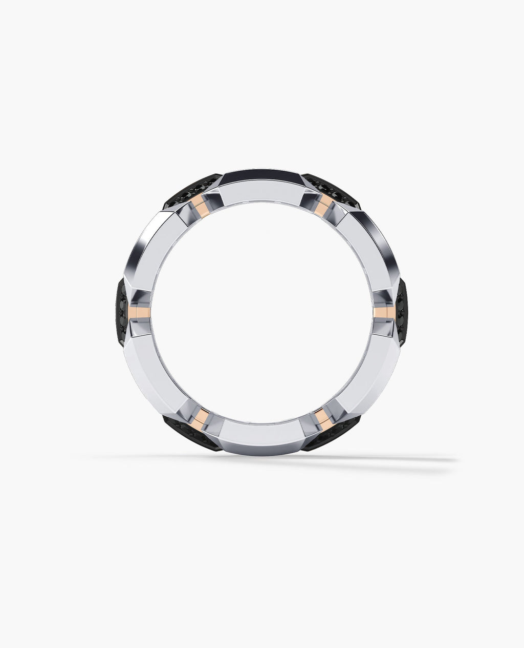BRIGGS EDGE Two-Tone Gold Ring with 0.50ct Black Diamonds