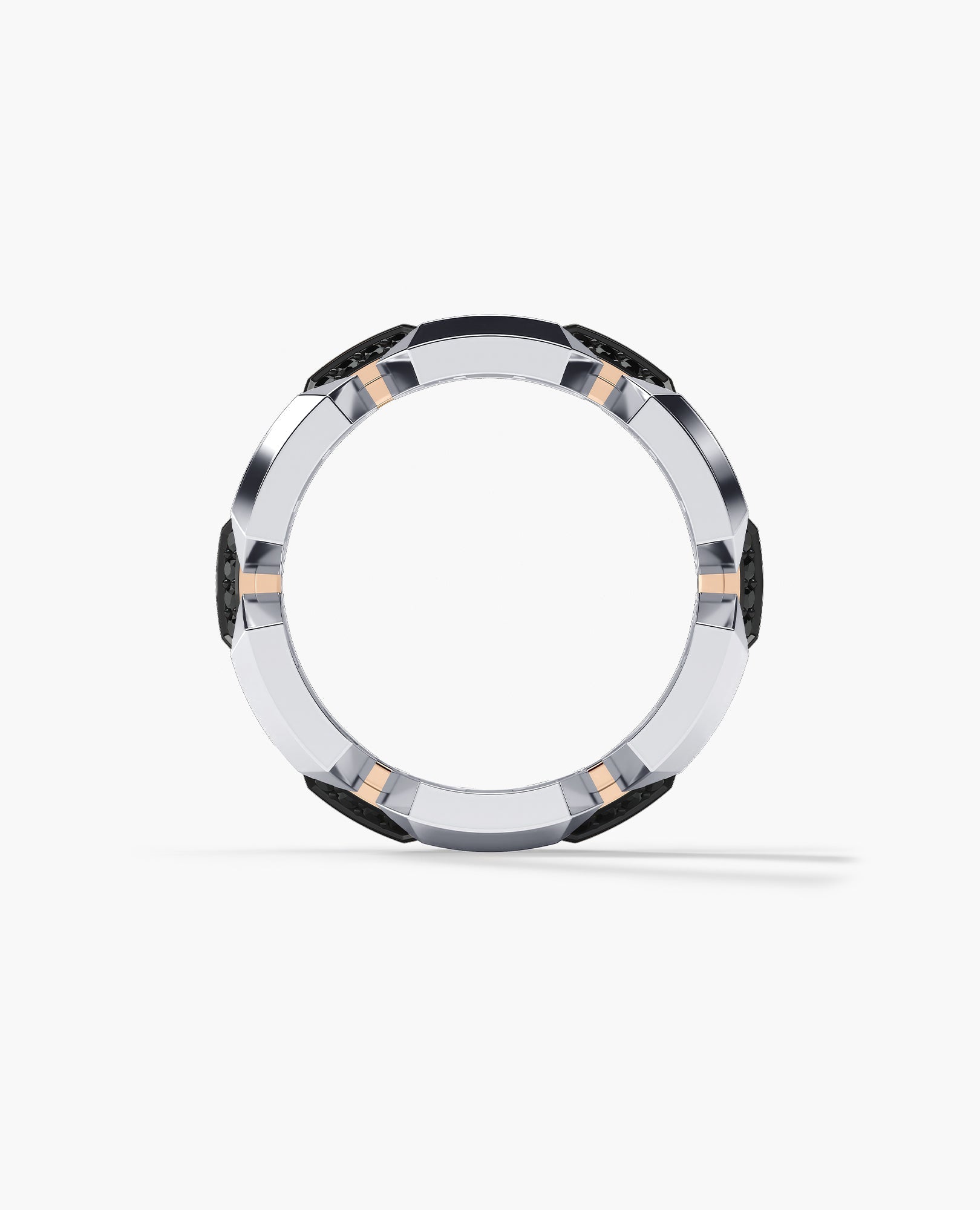 BRIGGS EDGE Two-Tone Gold Ring with 0.50ct Black Diamonds