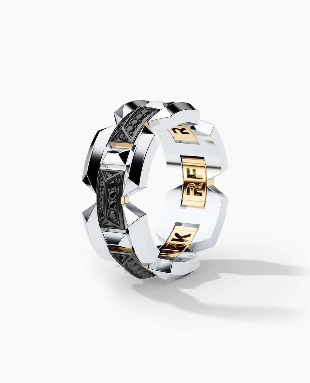BRIGGS EDGE Two-Tone Gold Ring with 0.50ct Black Diamonds