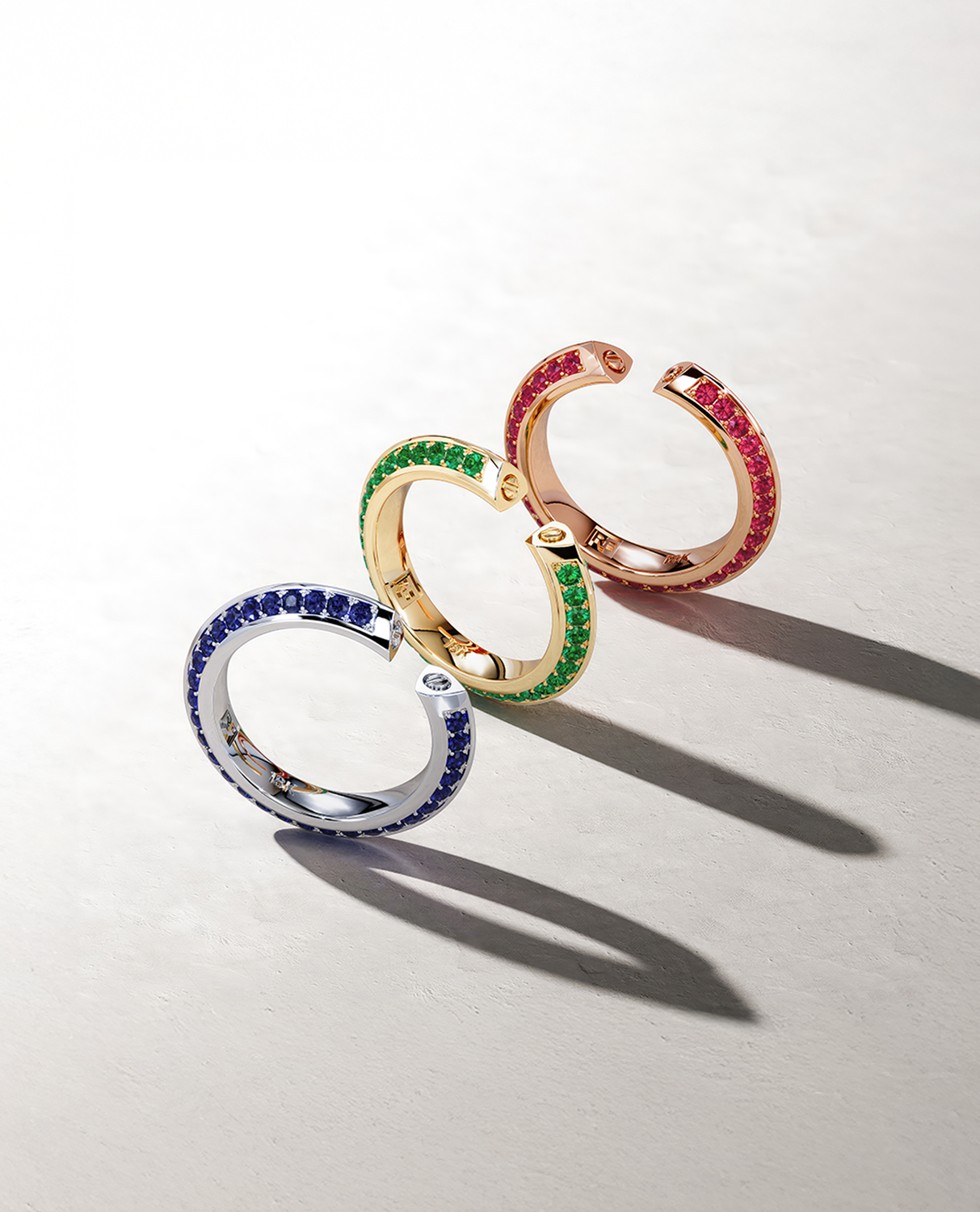 BASIN Gold Ring with 1.85ct Emeralds