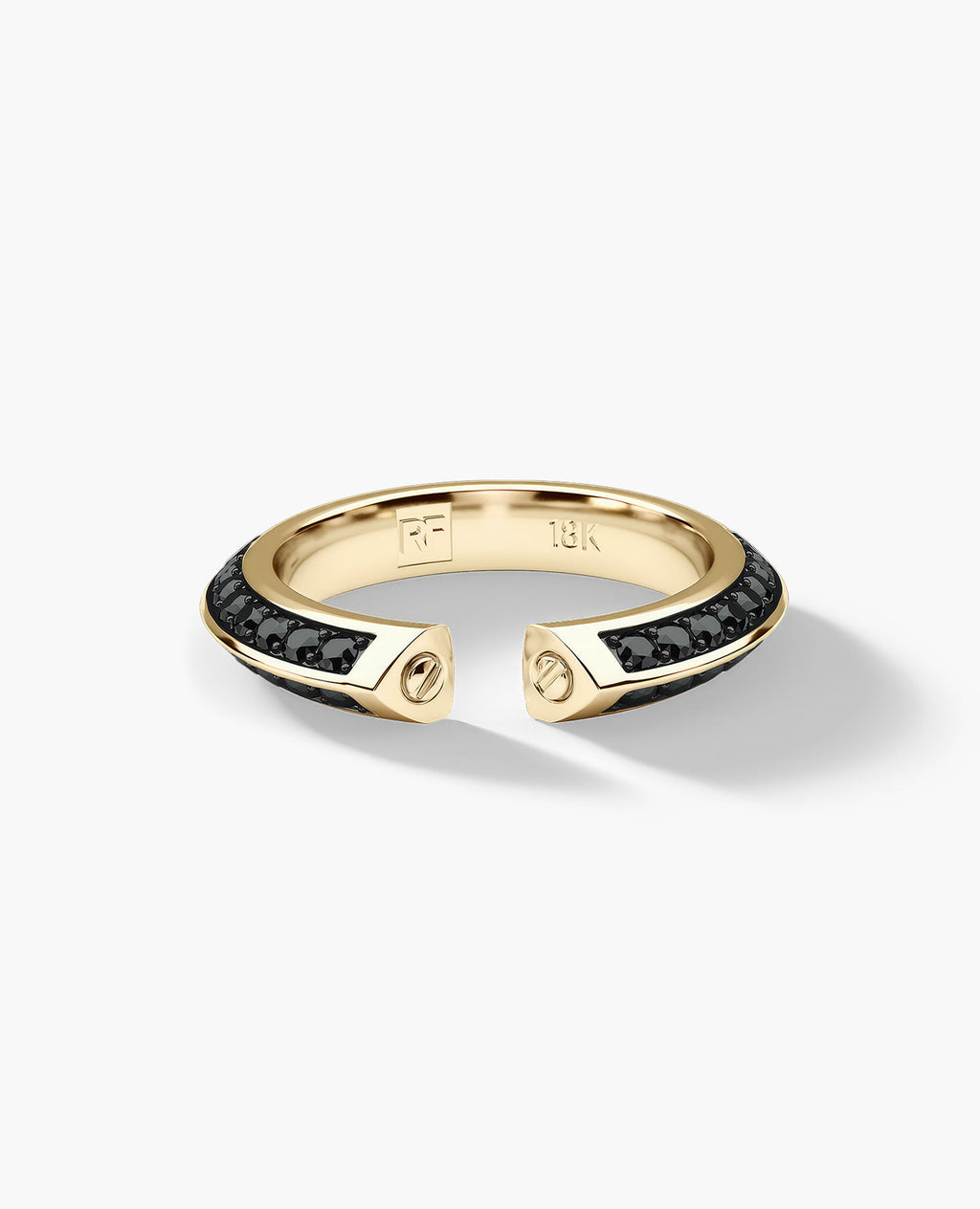 BASIN Gold Ring with 1.85ct Black Diamonds