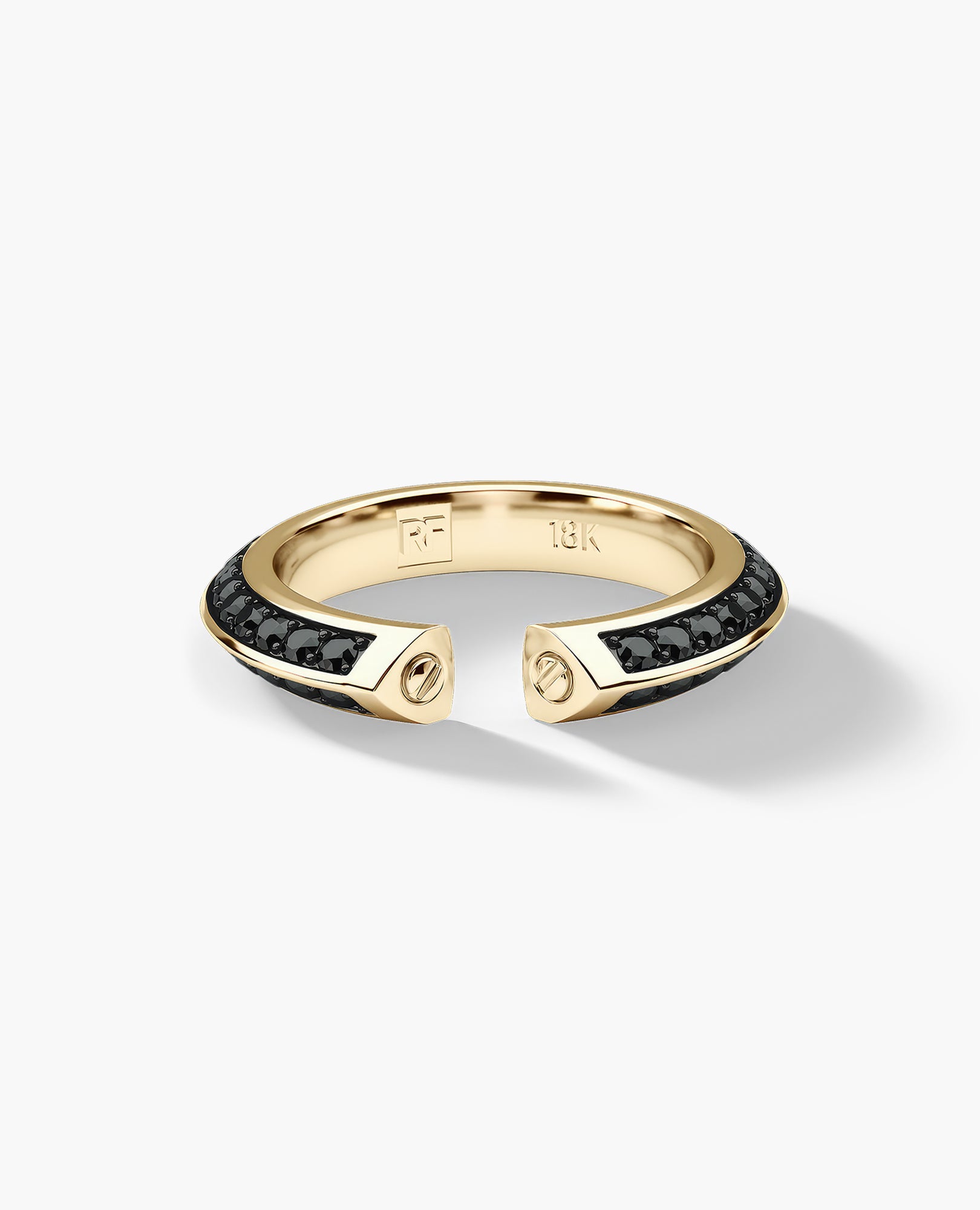 BASIN Gold Ring with 1.85ct Black Diamonds