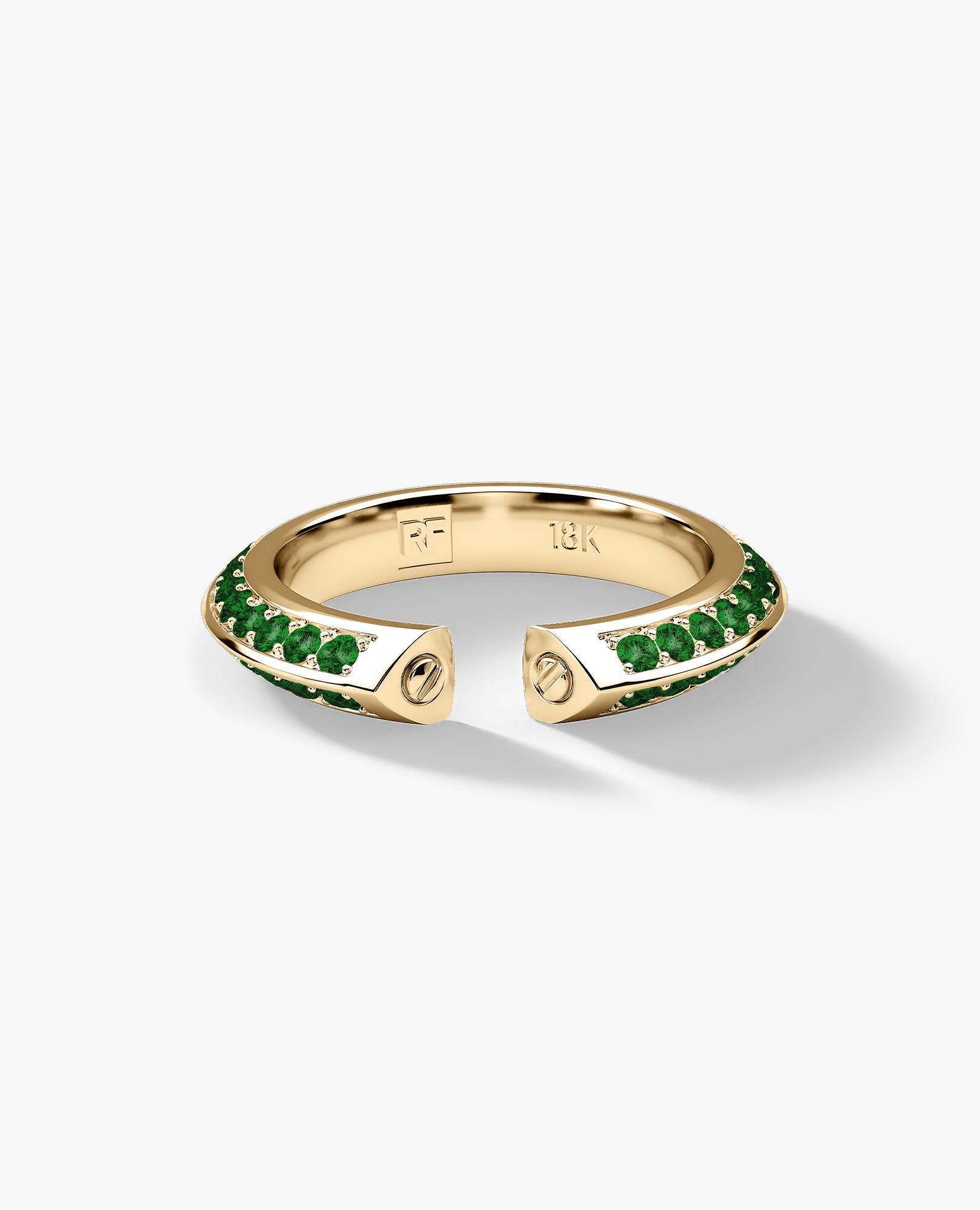 BASIN Gold Ring with 1.85ct Emeralds