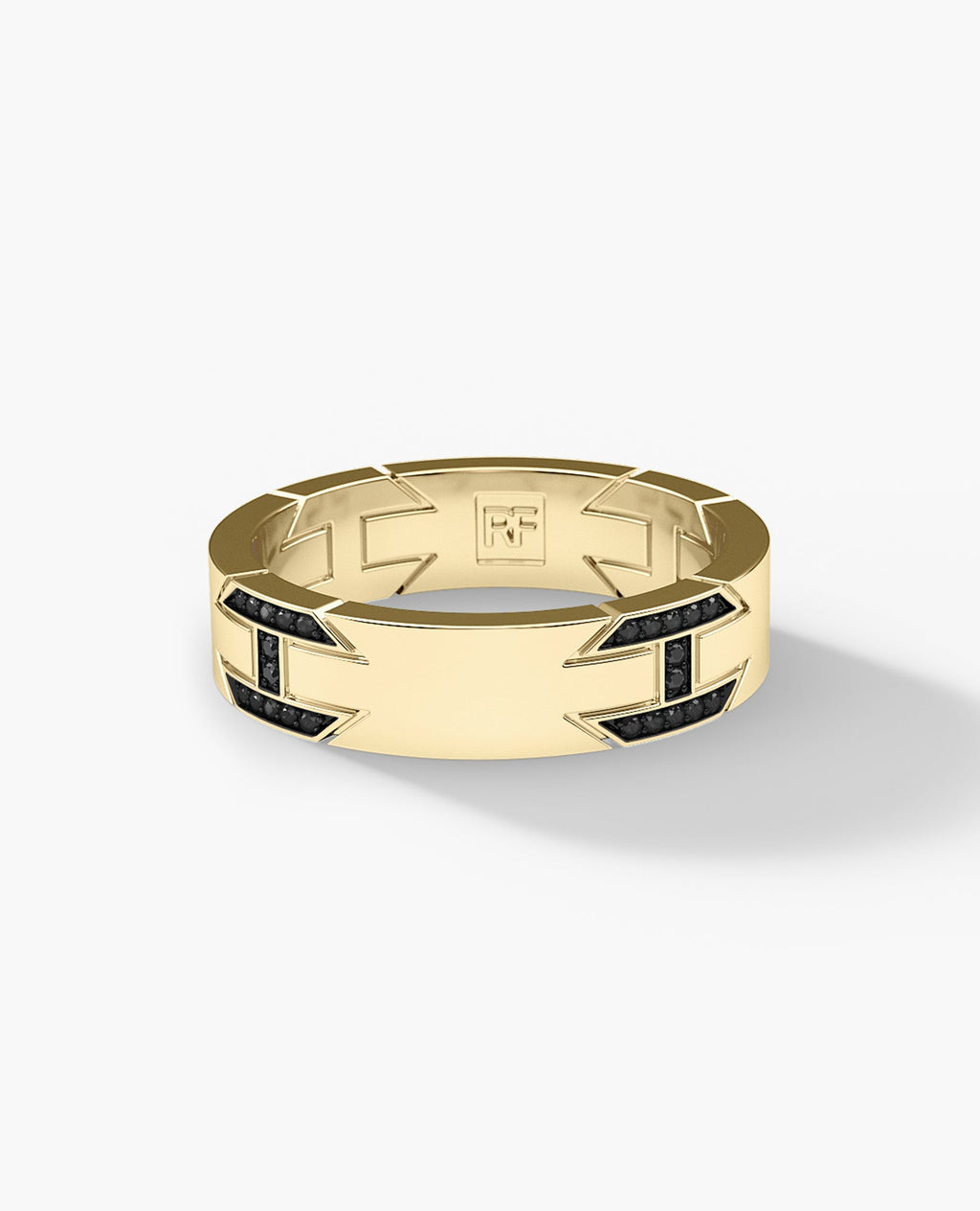 BRIGGS Gold Ring with 0.30ct Black Diamonds