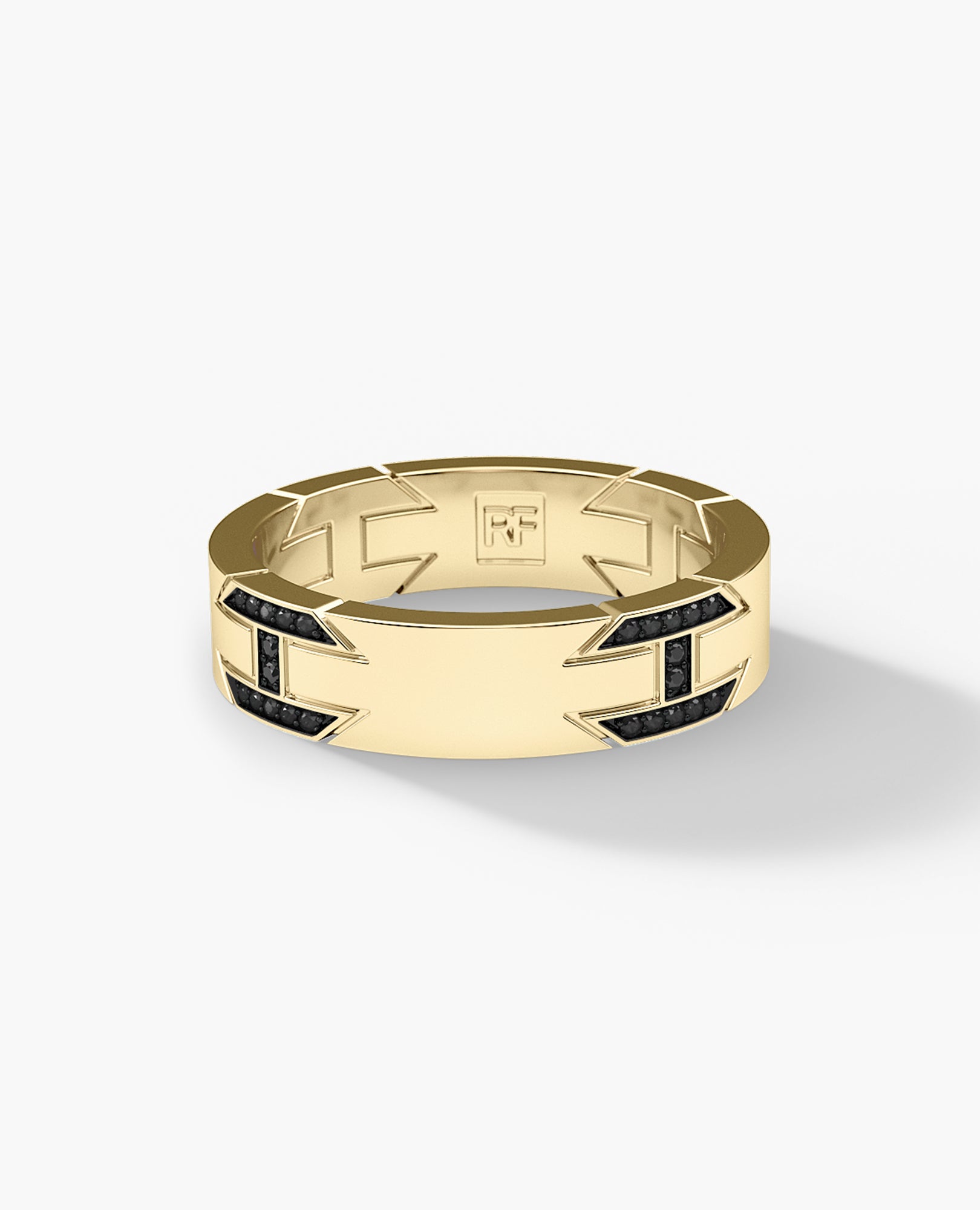BRIGGS Gold Ring with 0.30ct Black Diamonds