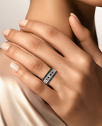 ROPES Two-Tone Gold Ring with 1.05ct Black Diamonds