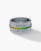 ROPES Gold Ring with 3.35ct Multi Color Sapphires and Diamonds