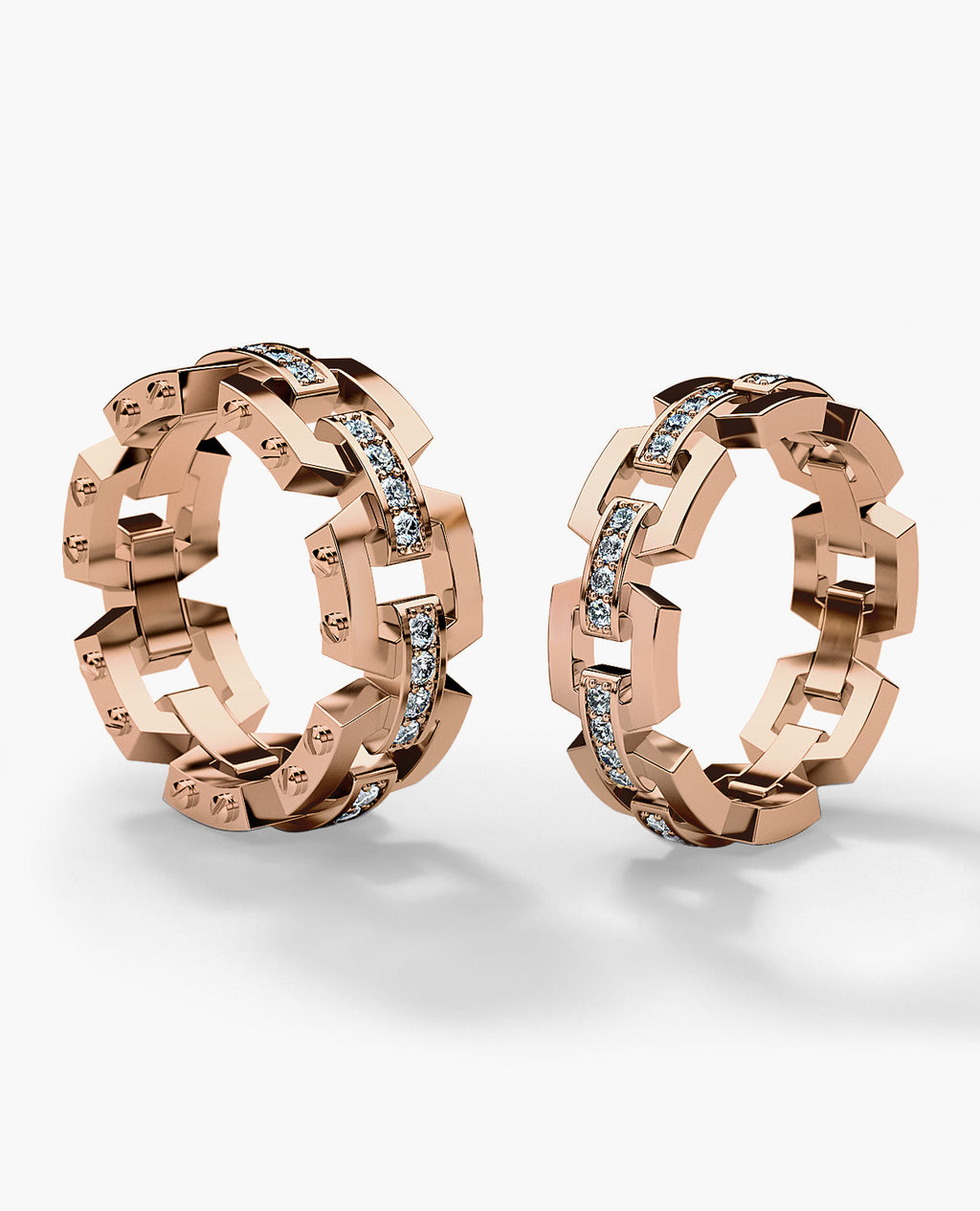 NORTHSTAR Gold Matching Diamond Wedding Band Set