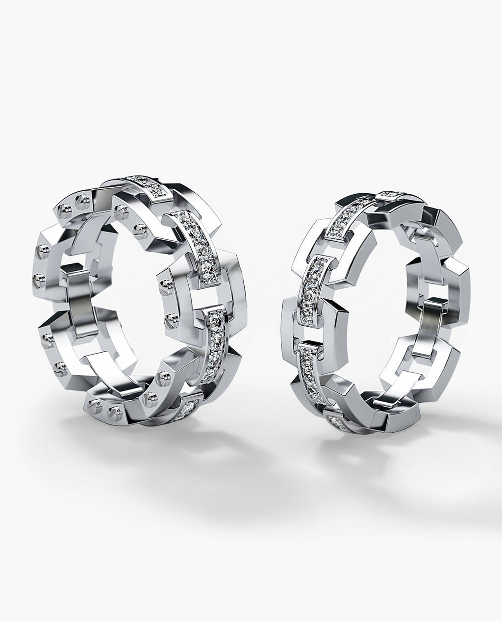 NORTHSTAR Gold Matching Diamond Wedding Band Set