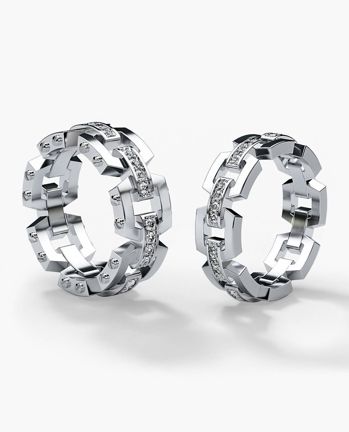 NORTHSTAR Gold Matching Diamond Wedding Band Set