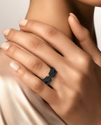BINGHAM EverBlak Gold Square Ring with 2.15ct Black Diamonds