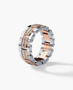GETCHELL Two-Tone Gold Ring with 0.80ct Diamonds - Wide Version