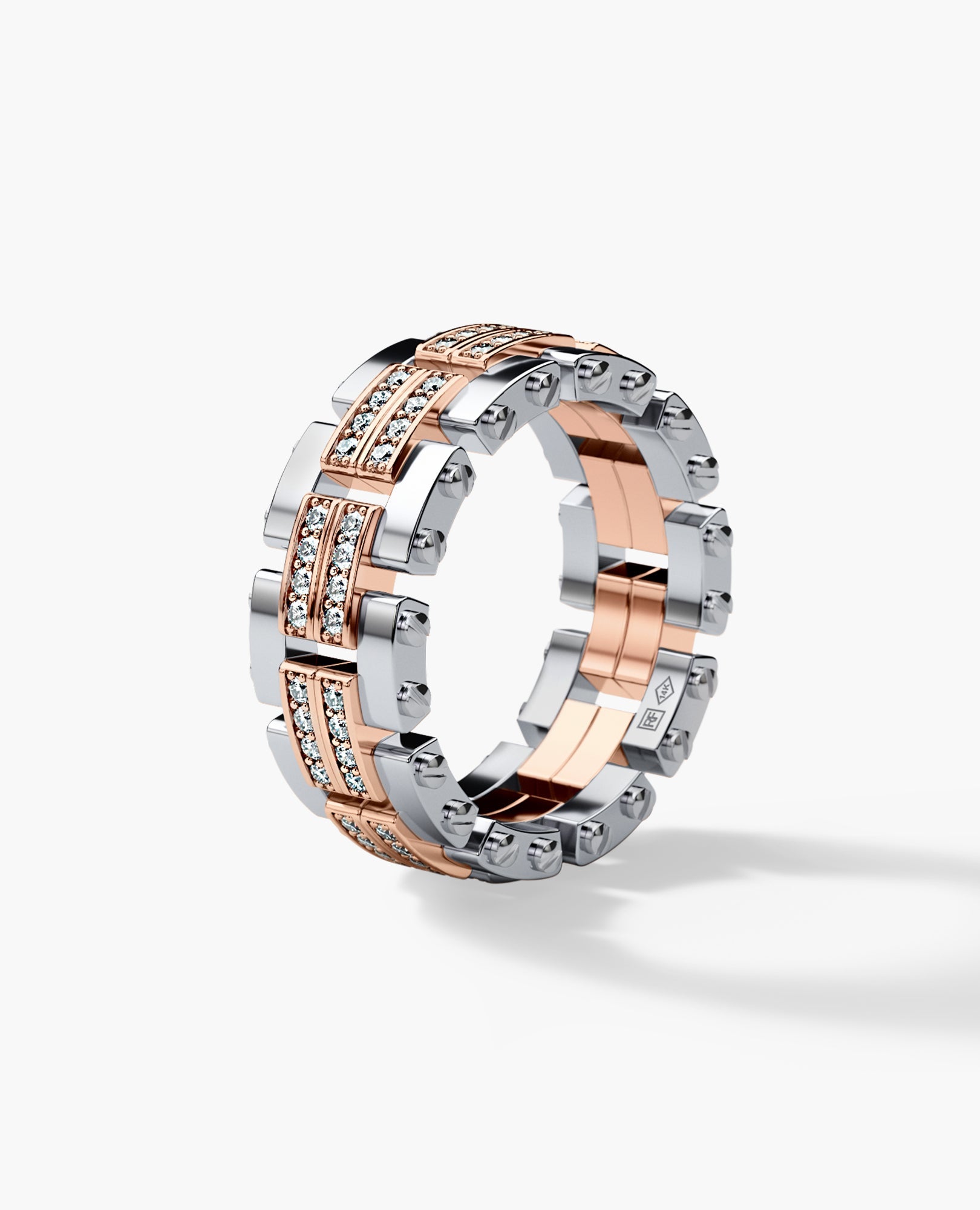 GETCHELL Two-Tone Gold Ring with 0.80ct Diamonds - Wide Version