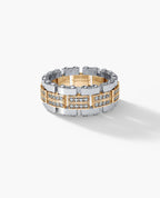 GETCHELL Two-Tone Gold Ring with 0.80ct Diamonds - Wide Version