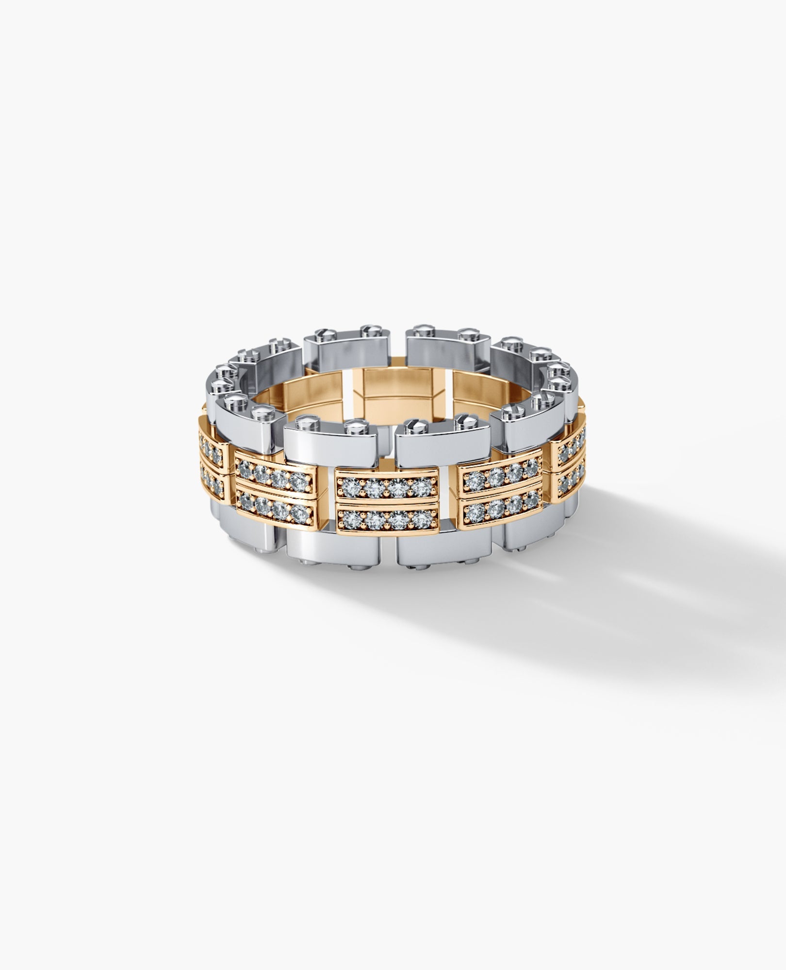 GETCHELL Two-Tone Gold Ring with 0.80ct Diamonds - Wide Version