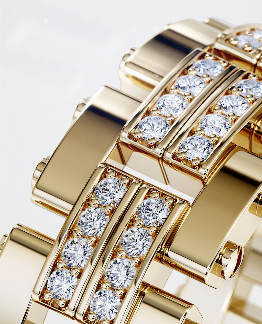 GETCHELL Gold Ring with 0.80ct Diamonds - Wide Version